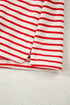 Striped Collared V Neck Pullover Skort Two Piece Dress