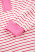 Striped Collared V Neck Pullover Skort Two Piece Dress