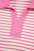Striped Collared V Neck Pullover Skort Two Piece Dress
