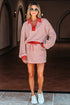 Striped Collared V Neck Pullover Skort Two Piece Dress