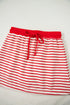 Striped Collared V Neck Pullover Skort Two Piece Dress