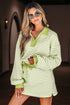Striped Collared V Neck Pullover Skort Two Piece Dress