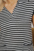 Striped Collared V Neck Sleeveless Knit Sweater