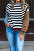 Striped Color Block Contrast Sleeve Knit Sweater
