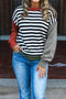 Striped Color Block Contrast Sleeve Knit Sweater