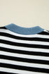Striped Color Block Contrast Sleeve Knit Sweater