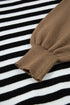 Striped Color Block Contrast Sleeve Knit Sweater