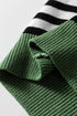 Striped Color Block Contrast Sleeve Knit Sweater