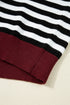 Striped Color Block Contrast Sleeve Knit Sweater
