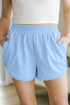 Striped Color Block Elastic High Waist Casual Shorts