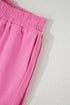 Striped Color Block Elastic High Waist Casual Shorts
