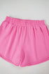 Striped Color Block Elastic High Waist Casual Shorts