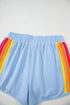 Striped Color Block Elastic High Waist Casual Shorts