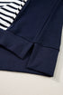 Striped Color Block Exposed Seam Pullover Sweatshirt