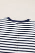 Striped Color Block Exposed Seam Pullover Sweatshirt