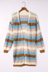 Striped Color Block Hollowed Knit Cardigan