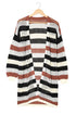 Striped Color Block Hollowed Knit Cardigan