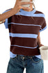 Striped Color Block Sleeveless Round Neck Sweater Vest