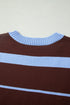Striped Color Block Sleeveless Round Neck Sweater Vest