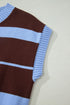 Striped Color Block Sleeveless Round Neck Sweater Vest