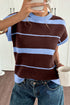 Striped Color Block Sleeveless Round Neck Sweater Vest