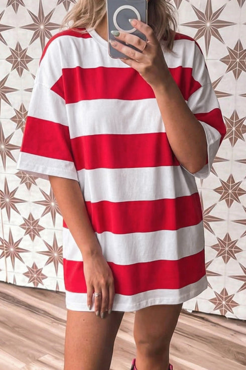 Striped Color Block Southern Charm Relaxed Tunic Tee