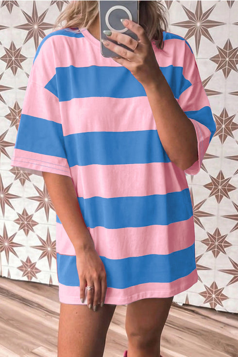 Striped Color Block Southern Charm Relaxed Tunic Tee