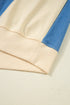 Striped Colorblock Half Zip Casual Pullover Hoodie