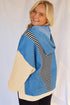 Striped Colorblock Half Zip Casual Pullover Hoodie