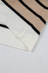 Striped Colorblock Half Zip Short Sleeve Knit Sweater