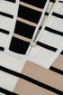 Striped Colorblock Half Zip Short Sleeve Knit Sweater
