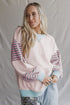Striped Colorblock Patchwork Drop Shoulder Sweatshirt