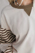 Striped Colorblock Patchwork Drop Shoulder Sweatshirt
