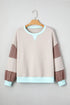 Striped Colorblock Patchwork Drop Shoulder Sweatshirt