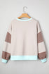 Striped Colorblock Patchwork Drop Shoulder Sweatshirt