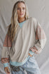 Striped Colorblock Patchwork Drop Shoulder Sweatshirt