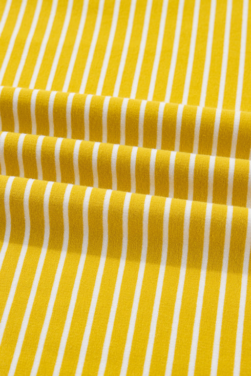 Striped Contrast Floral Sleeve Patchwork Long Sleeve Top