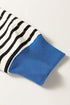 Striped Contrast Trim Button Placket Polo Top