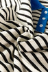 Striped Contrast Trim Button Placket Polo Top