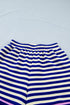 Striped Contrast Trim Cap Sleeve Casual Short Set