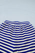 Striped Contrast Trim Cap Sleeve Casual Short Set