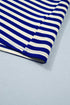 Striped Contrast Trim Cap Sleeve Casual Short Set