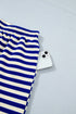 Striped Contrast Trim Cap Sleeve Casual Short Set