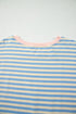 Striped Contrast Trim Drop Shoulder Round Neck Tee