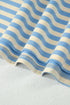 Striped Contrast Trim Drop Shoulder Round Neck Tee