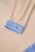 Striped Contrast Trim Patchwork Waffle Knit Long Sleeve Top