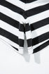 Striped Contrast Trim Ribbed Long Sleeve Shorts Set