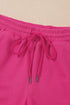 Striped Contrast Trim Ruffle Sleeve Zipped Collar Short Sets
