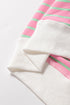 Striped Cotton Blend Crew Neck Cap Sleeve Daily T Shirt