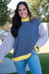 Striped Crew Neck Casual Long Sleeve Pullover Top